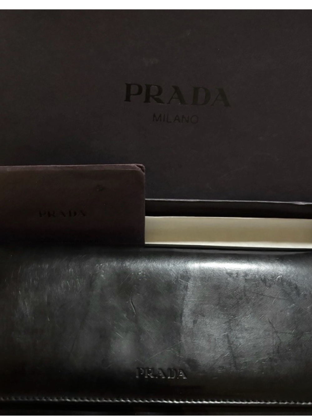 Full inclusion authentic Prada Black Leather Wallet